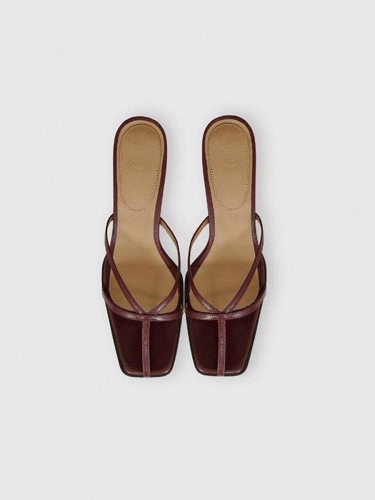 Strappy Heeled Mules_Burgundy