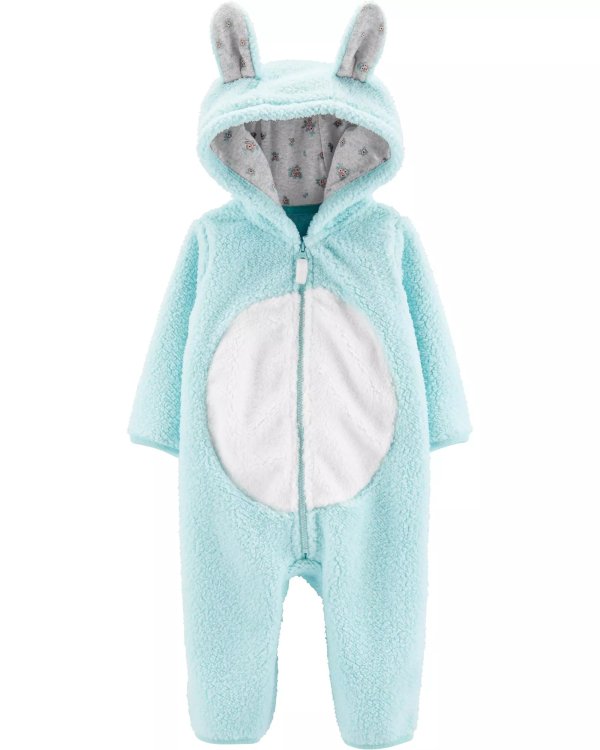Bunny Hooded Sherpa Jumpsuit