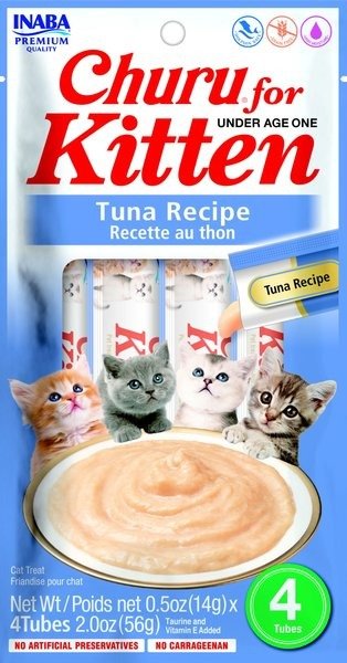 Churu for Kittens Tuna Recipe Puree Grain-Free Lickable Cat Treats