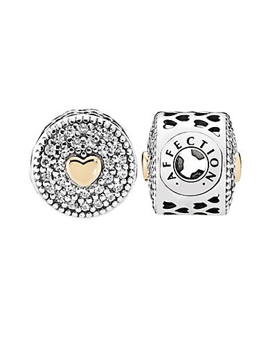 Essence Collection 14K & Silver CZ Affection Charm