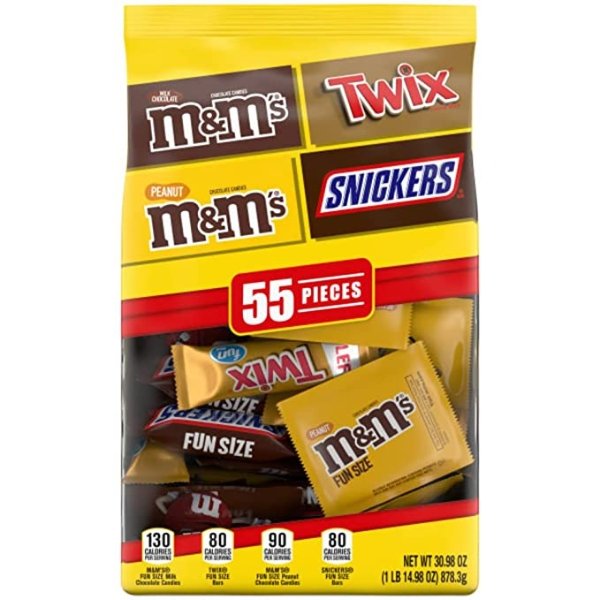 Snickers、Twix 多品牌巧克力糖果 30.98oz 约55块