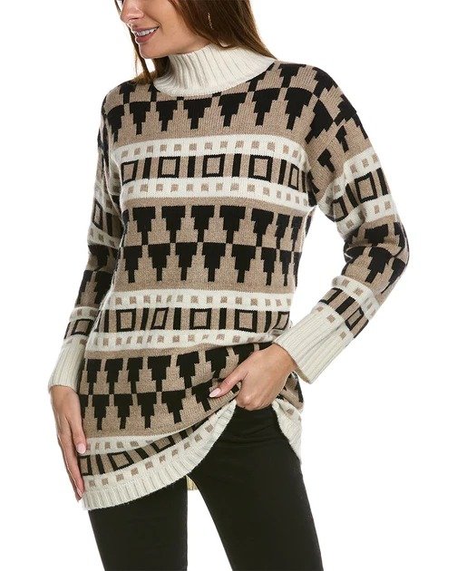 navarra wool & cashmere-blend tunic sweater