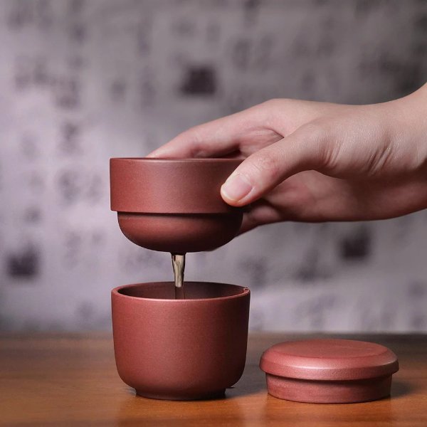 Travel&Office Zisha tea set made by Yixing purple clay 160ml