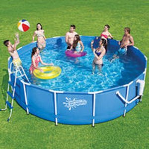 Summer Escapes 15' x 42" Metal Frame Swimming Pool