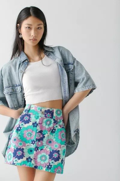 UO Exclusive '70s Floral Skirt