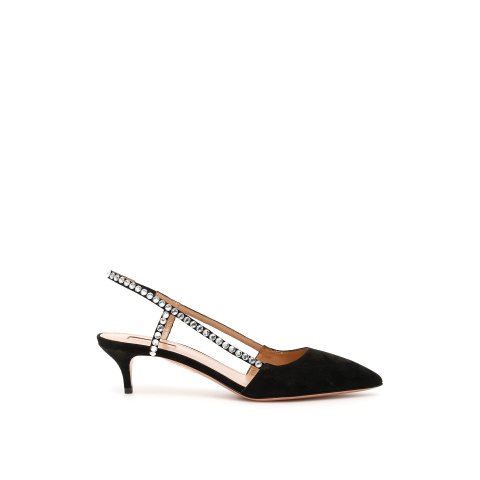AquazzuraCRYSTAL SHINY SLINGBACKS 45