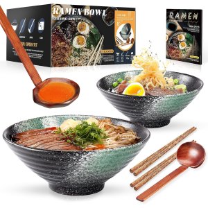 YTLEMON 日式陶瓷拉面碗+筷子汤勺 2套