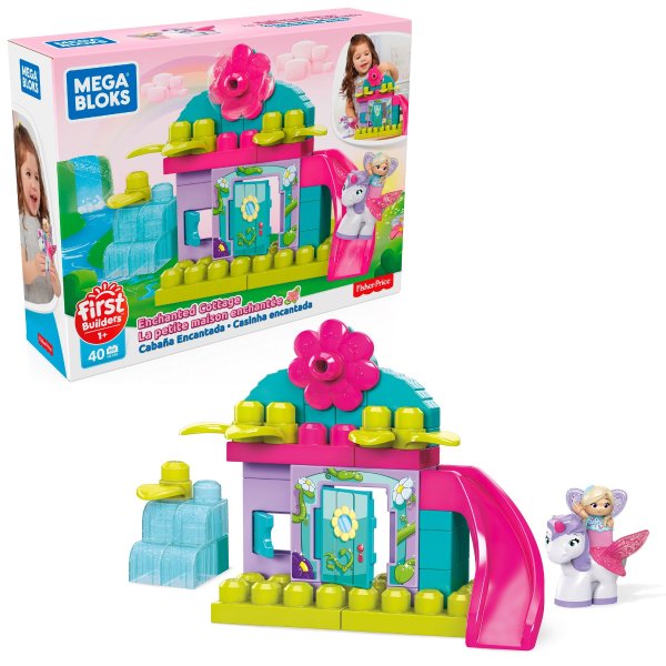 First Builders Enchanted Cottage with Big Building Blocks, Building Toys for Toddlers (40 Pieces)