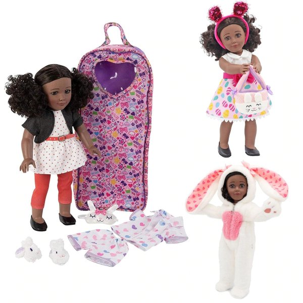 18 Inch Kaylie Lifelike Doll with 2 Easter Doll Outfits