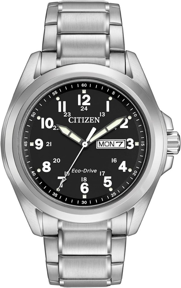 Men's Eco-Drive Stainless Steel Watch with Day/Date, AW0050-82E