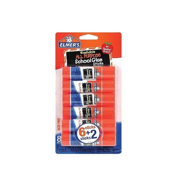 All Purpose School Permanent Glue Sticks, 0.21 Oz., 8/Pack (E5003/E5004)