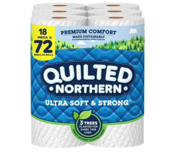 Quilted Northern Ultra Soft & Strong Toilet Paper, 18 Mega Rolls = 72 Regular Rolls