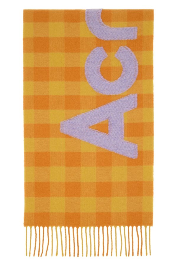 Orange Check围巾