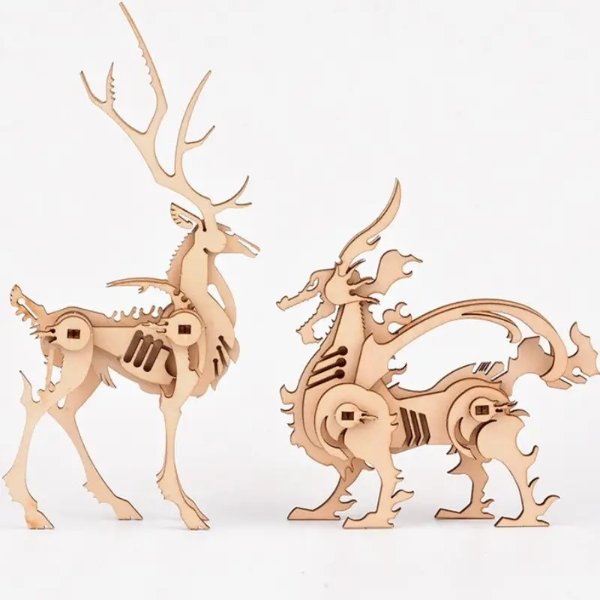 Wooden 3D Three-dimensional Jigsaw Puzzle Educational Children's DIY Puzzle Board Animal Puzzle Toys
