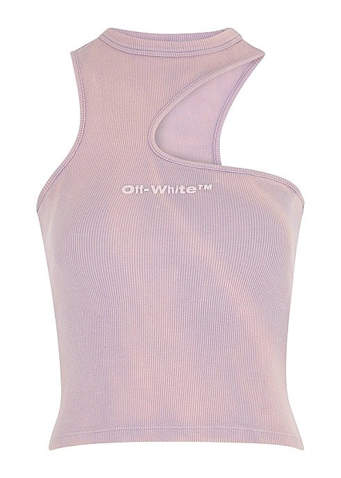 Rowing tie-dye ribbed stretch-cotton tank