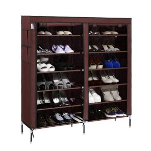 Homdox 7-Tier Shoe Rack Portable Shoe Storage Cabinet Organizer with Side Pockets