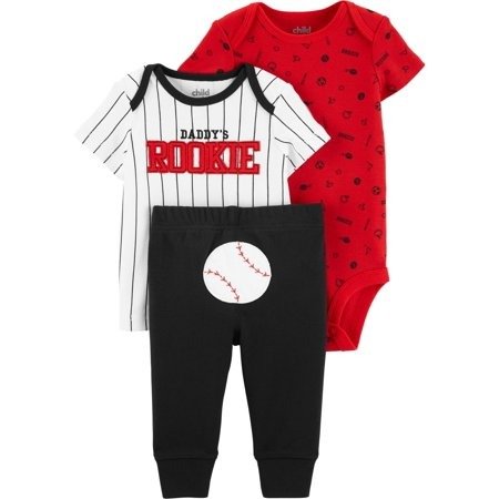 Short Sleeve T-Shirt, Bodysuit, and Pants, 3 Piece Outfit Set (Baby Boys)