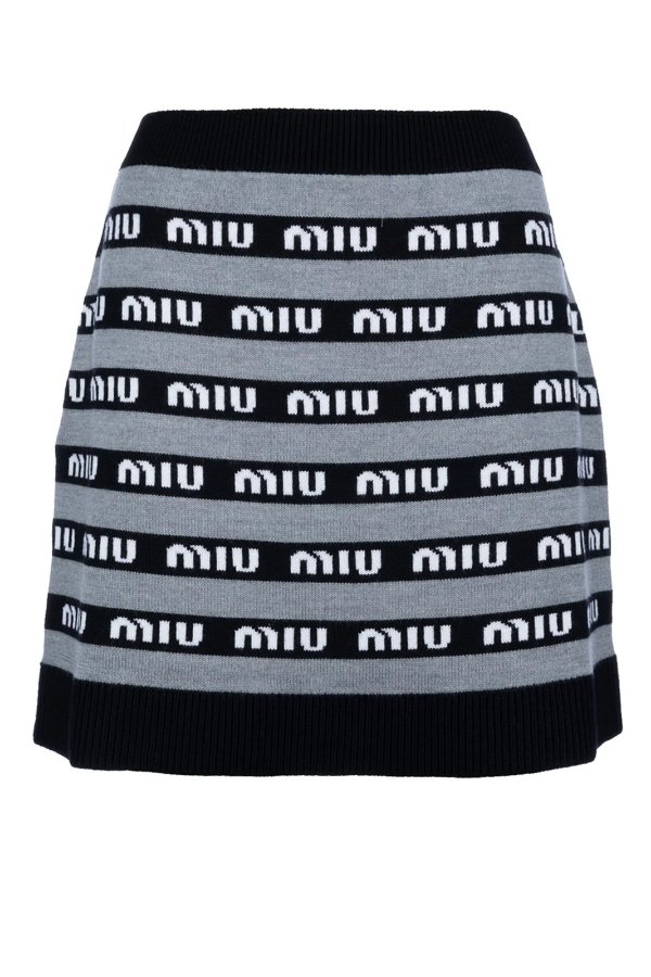 High Waist Logo Jacquard Mini Skirt