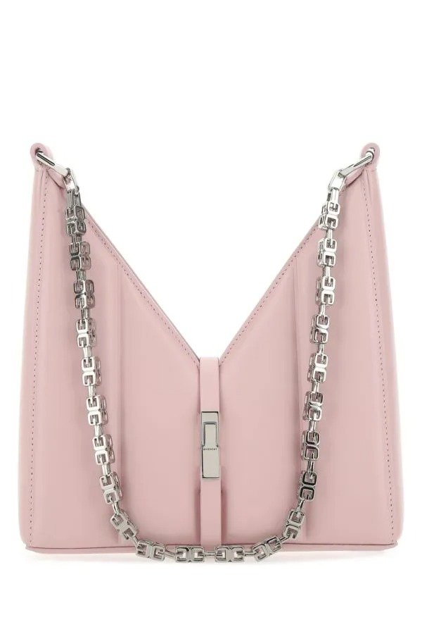 Pastel pink leather mini Cut Out shoulder bag