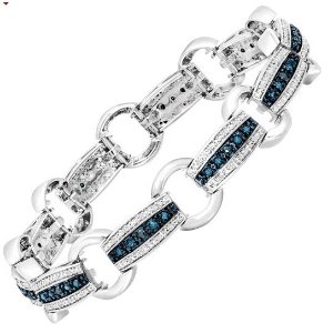 1 ct Blue & White Diamond Link Bracelet