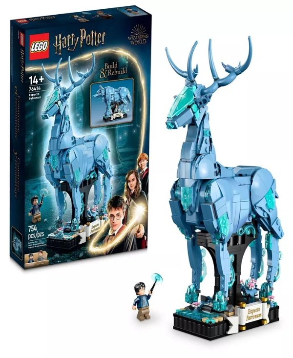 Harry Potter 76414 Expecto Patronum Toy Building Set with Remus Lupin and Harry Potter Minifigures