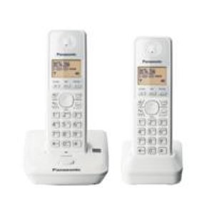 Panasonic DECT 6.0 Plus Cordless Phone with Answering Machine, 2 Handsets - KX-TG2722W, White