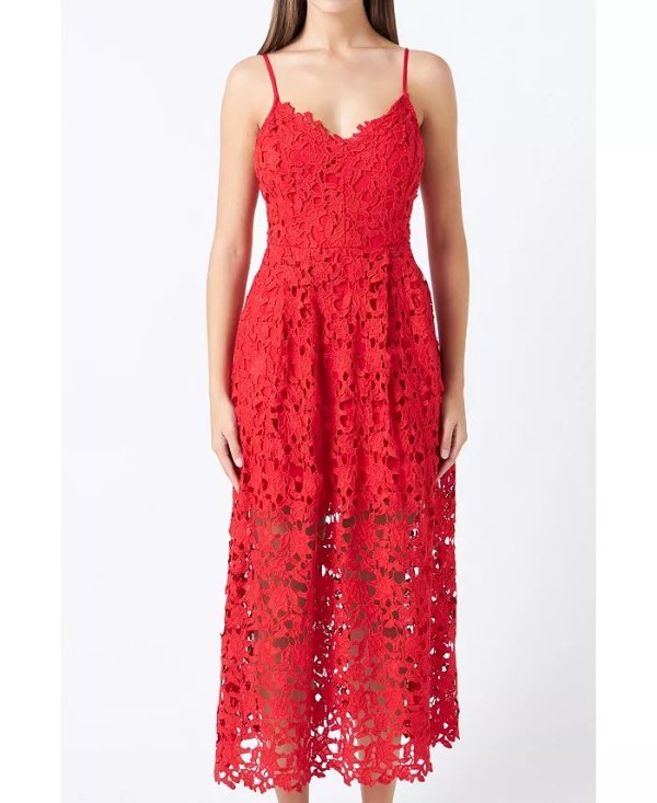 Women's Lace Cami Midi Dress, Created for Macy's
