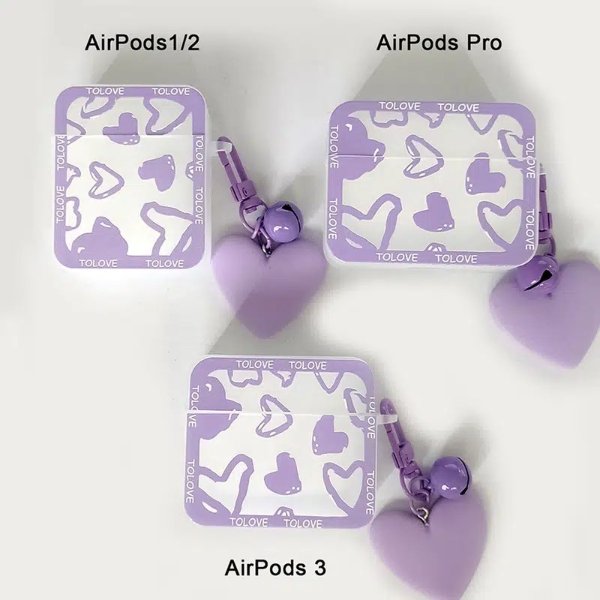 Purple Love Shock Absorbent Earphone Case For Airpods 1 2 Pro 3 - Electronics - Temu