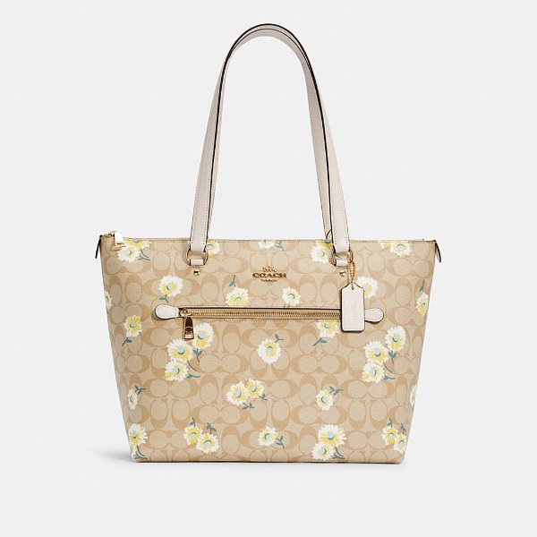 Gallery Tote in Signature Canvas With Daisy Print