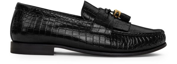 luco loafer with Triomphe tassels in crocodile stamped calfskin
