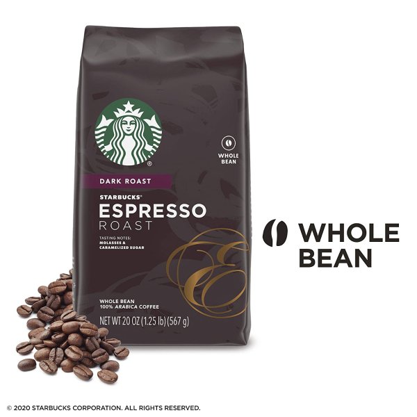 Espresso Blend Dark Roast Whole Bean Coffee, 20 Oz. Bag | Great Holiday Gift for Coffee Lovers