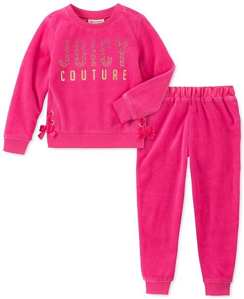 Toddler Girls 2-Pc. Velour Sweatshirt & Jogger Pants Set
