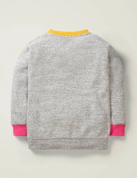 Cosy Applique Sweatshirt - Grey Marl Daisies | Boden US