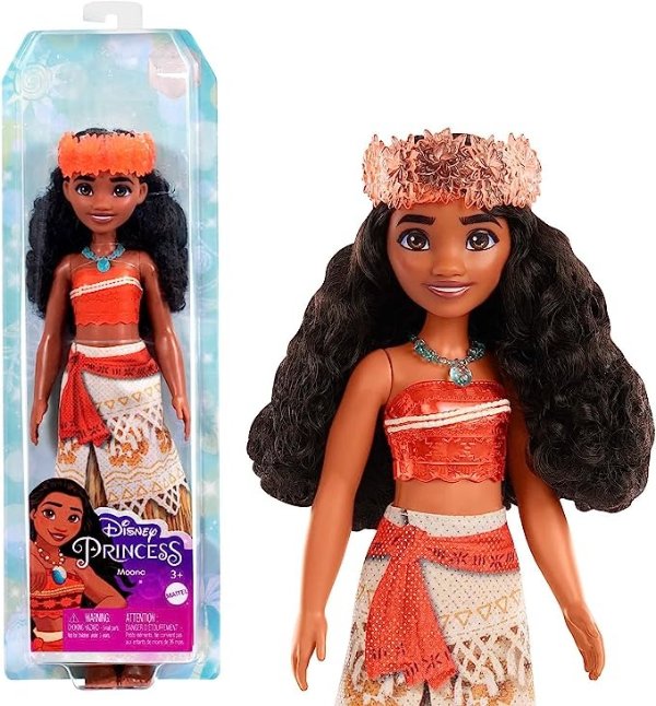 Disney Princess Dolls,Moana Posable Fashion Doll with Sparkling Clothing and Accessories,Disney Movie Toys