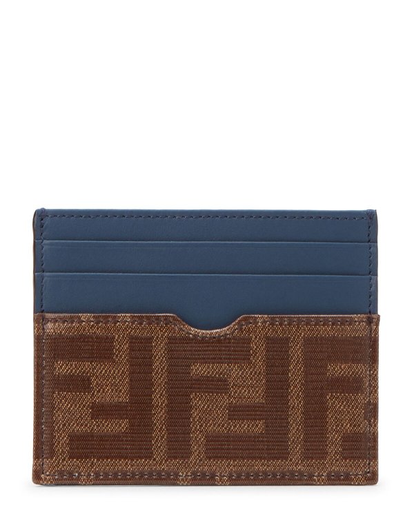 Blue & Tan FF Leather Card Case
