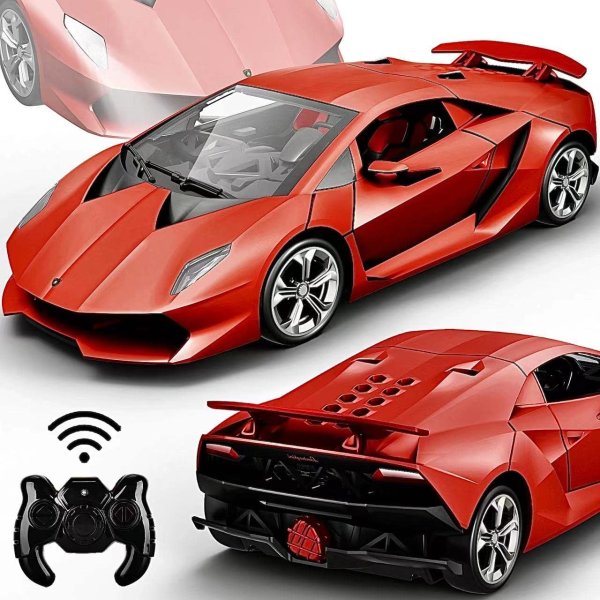 Remote Control Car, 1/24 Scale RC Sport Racing Toy Car, Compatible with Lamborghini Sesto Elemento Model Vehicle for Boys Girls