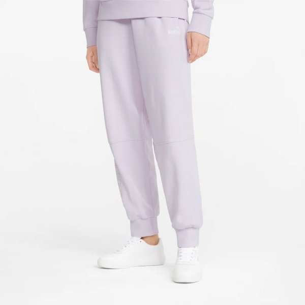 奶油淡紫运动裤