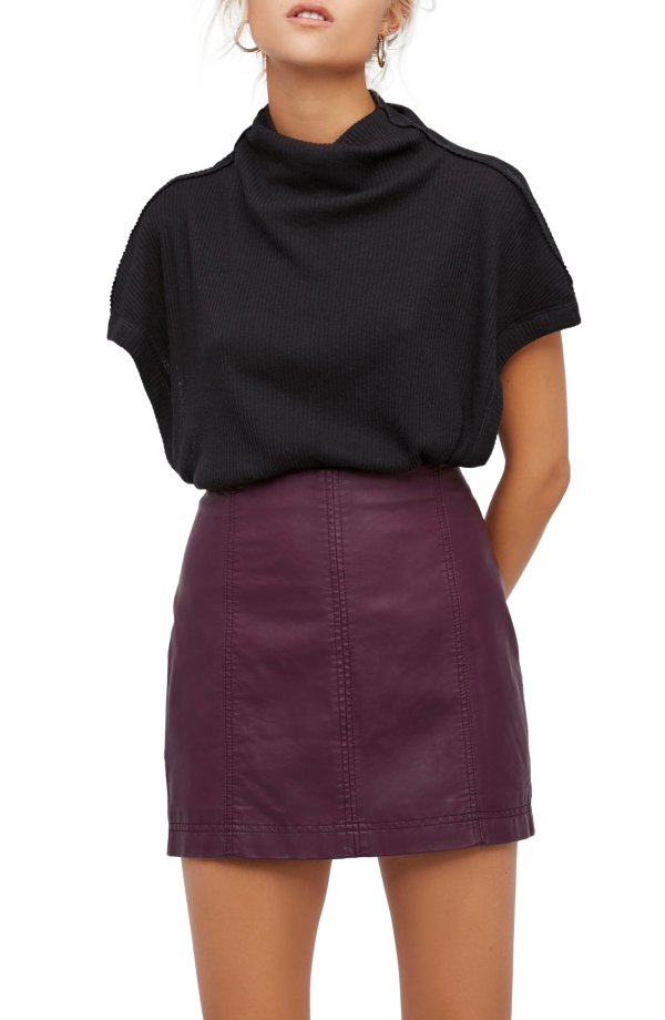 Modern Femme Faux Leather Miniskirt