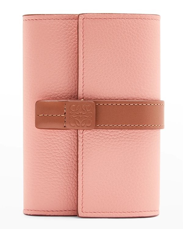 Small Trifold Flap Leather Wallet