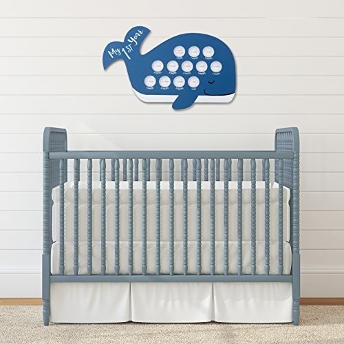 My First Year Whale Hanging Frame | Timeline Picture Frame for Babies by Month