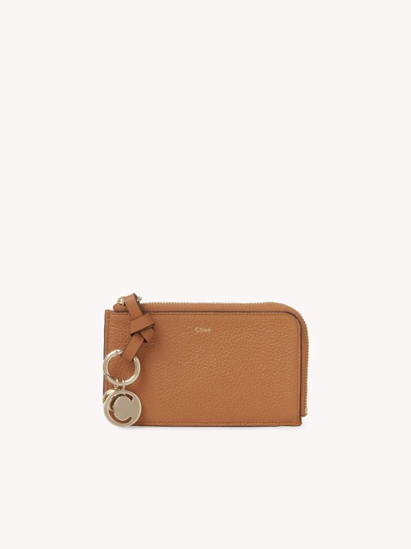 Alphabet Leather Purse With Card Slots In Grained & Shiny Calfskin | Chloe US