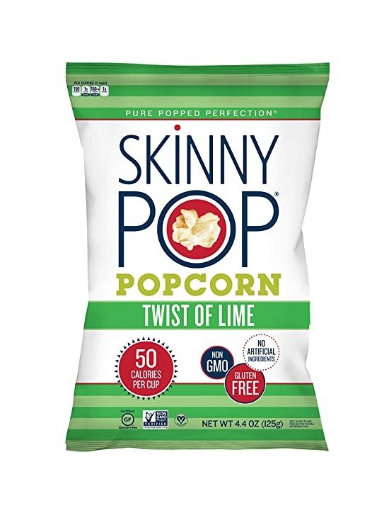 Twist of Lime Popped Popcorn, Healthy Snacks, Gluten Free, Non-GMO, 4.4oz (Pack Of 12)