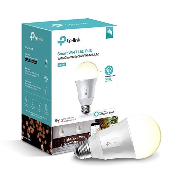Kasa Smart Light Bulb by TP-Link - Reliable WiFi Connection, LED Soft White, Dimmable, A19, 50W Equivalent, No Hub Required, Works with Alexa Echo and Google Assistant (LB100)