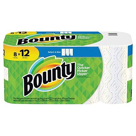 Select-A-Size 2-Ply Paper Towels, 11" x 5 15/16", White, Pack Of 8 Giant Rolls Item # 723927