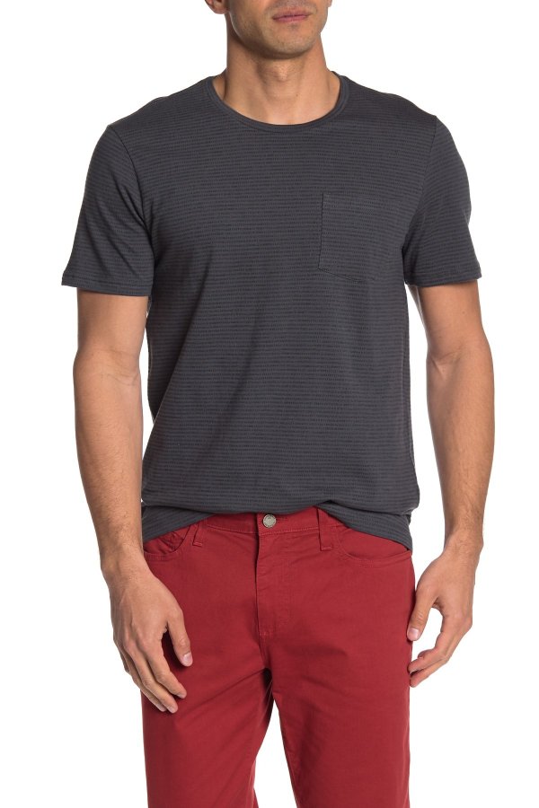 Short Sleeve Striped Pocket T-Shirt