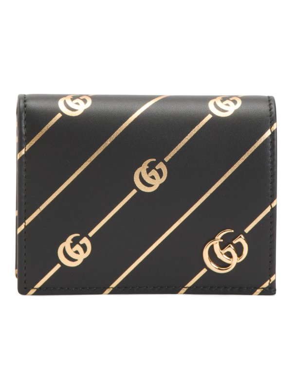 Made In Italy Leather Gg Logo Card Case