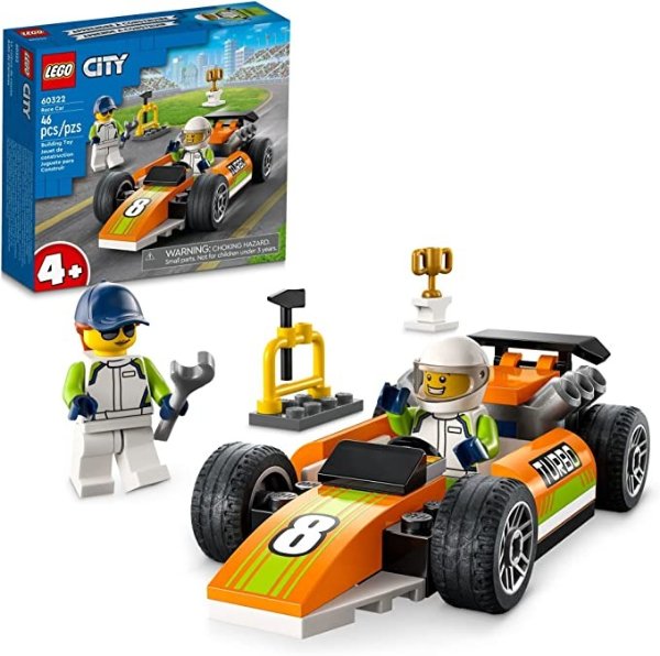 City Great Vehicles Race Car 60322 Building Toy Set for Preschool Kids, Boys, and Girls Ages 4+ (46 Pieces)