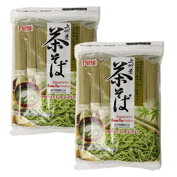 [ 2 Packs ] Hime Japanese Cha Soba Green Tea Noodles, 22.57 Ounce