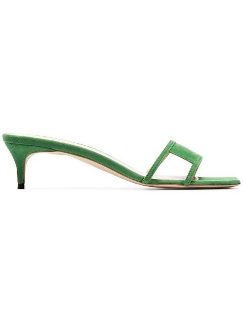 green virgo 45 suede leather mules