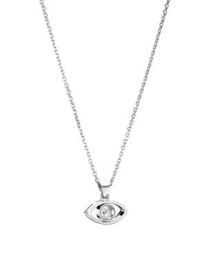 - Evil Eye Diamond & 18K White Gold Pendant Necklace